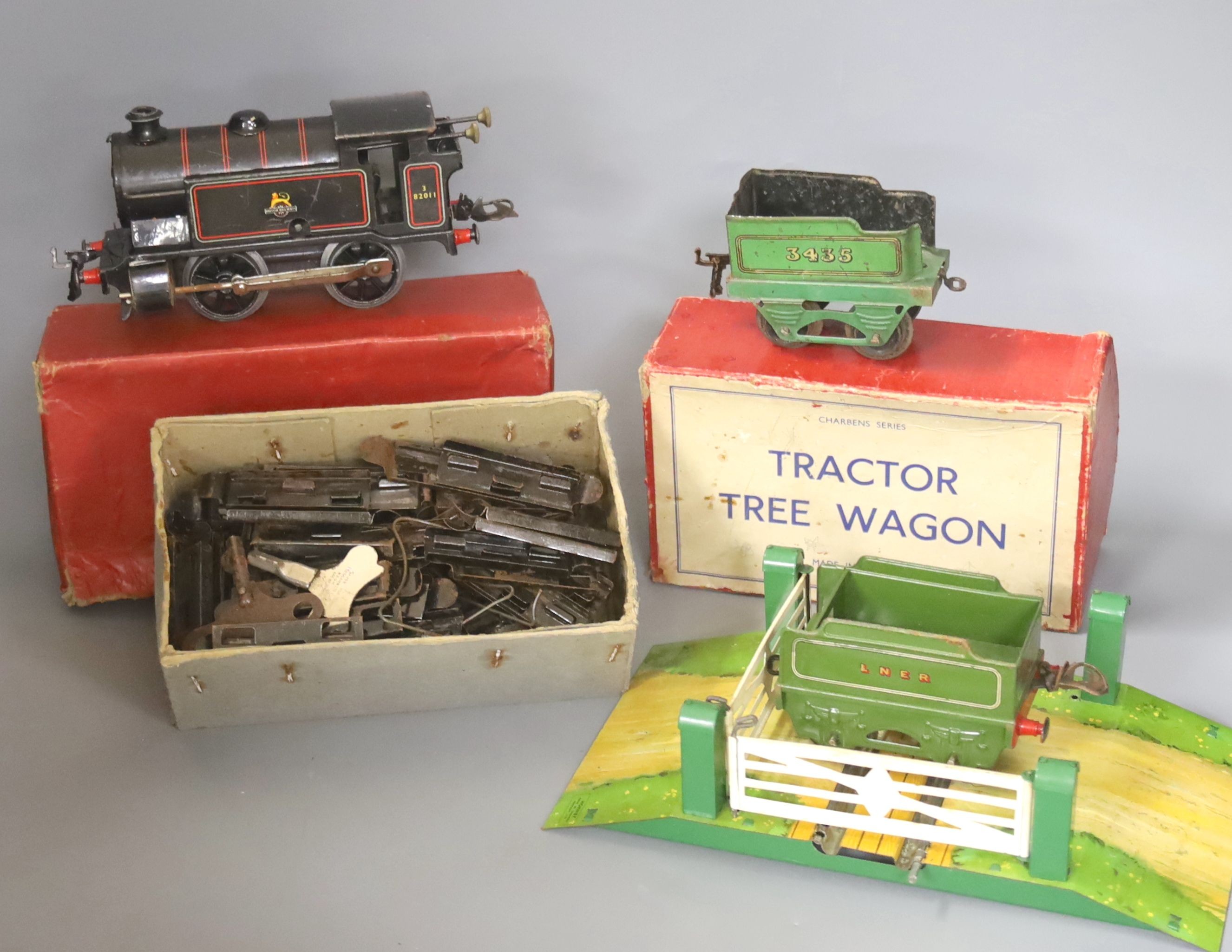 A collection of Hornby pre-war gauge locomotives, rolling stock and accessories.